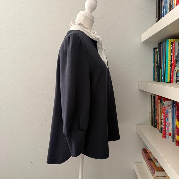 Tuckernuck Pomander Place Navy Charlotte Terry Top Size Medium - Picture 6 of 10